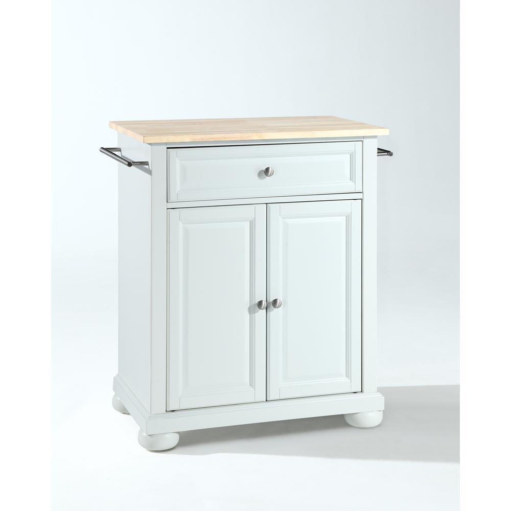 Alexandria Wood Top Portable Kitchen Island/Cart