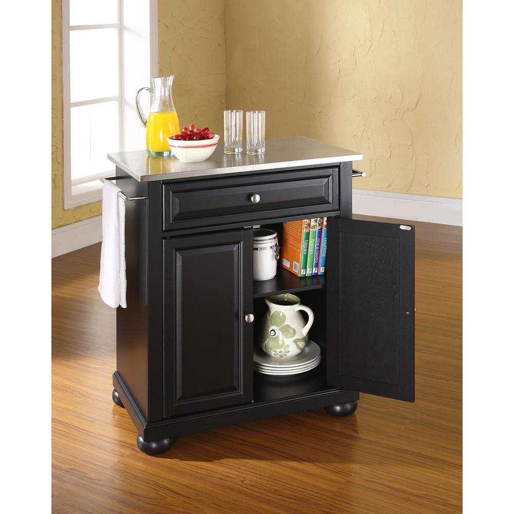 Alexandria Stainless Steel Top Portable Kitchen Island/Cart