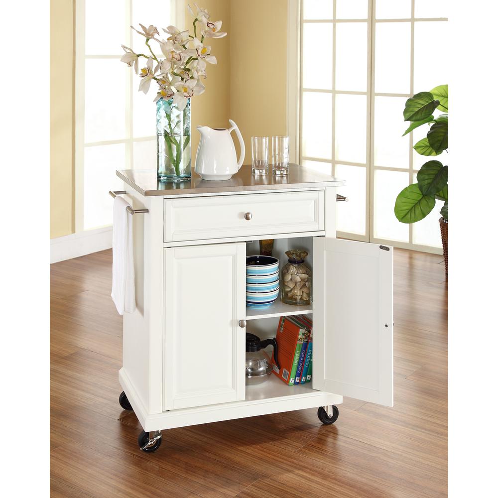Compact Stainless Steel Top Kitchen Cart