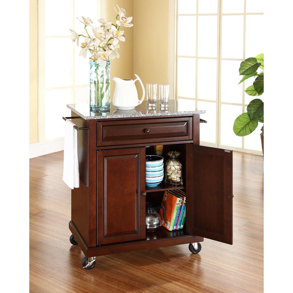 Compact Granite Top Kitchen Cart