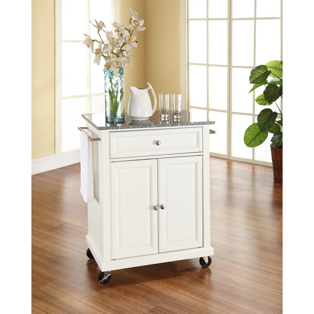 Compact Granite Top Kitchen Cart