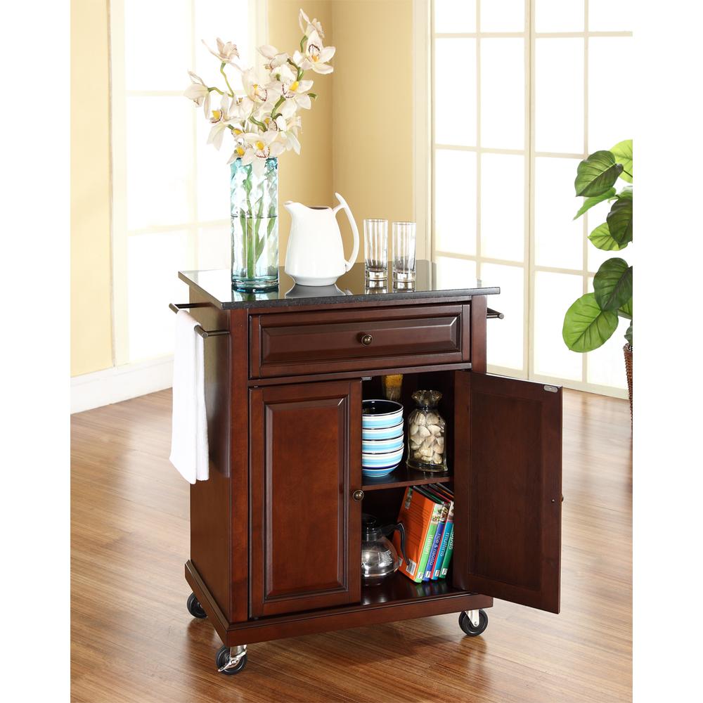Compact Granite Top Kitchen Cart