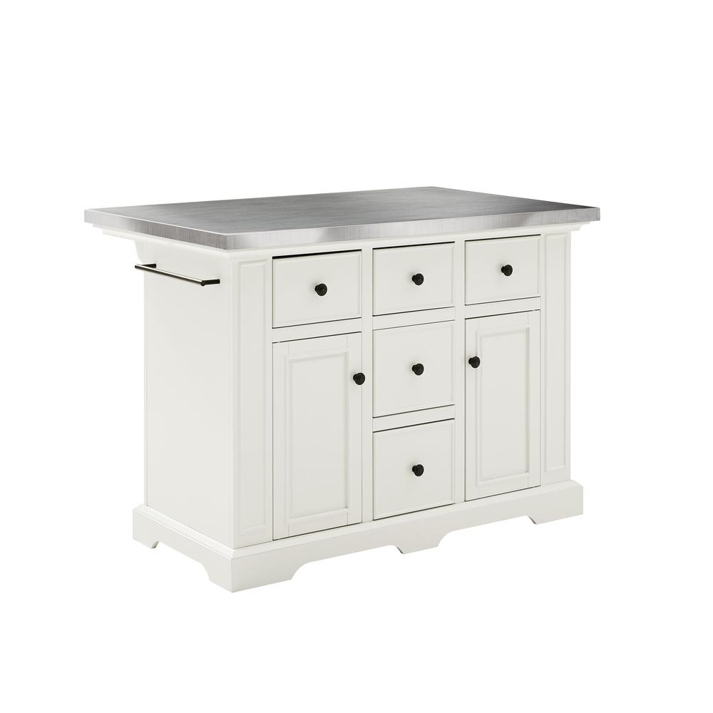 Julia Stainless Steel Top Kitchen Island