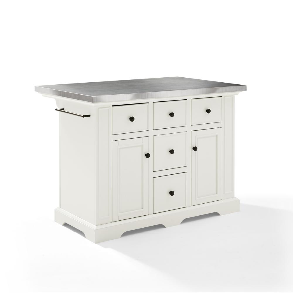 Julia Stainless Steel Top Kitchen Island
