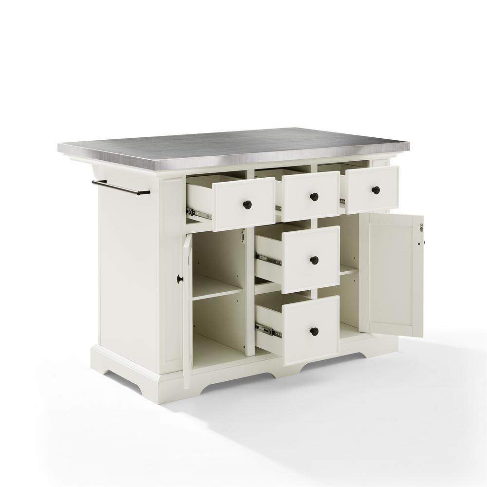 Julia Stainless Steel Top Kitchen Island