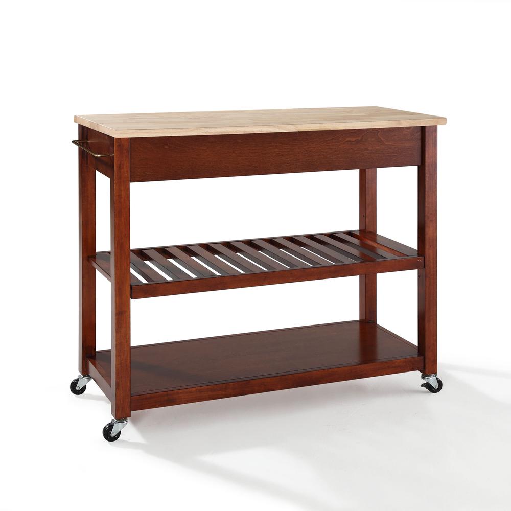 Wood Top Kitchen Prep Rolling Cart
