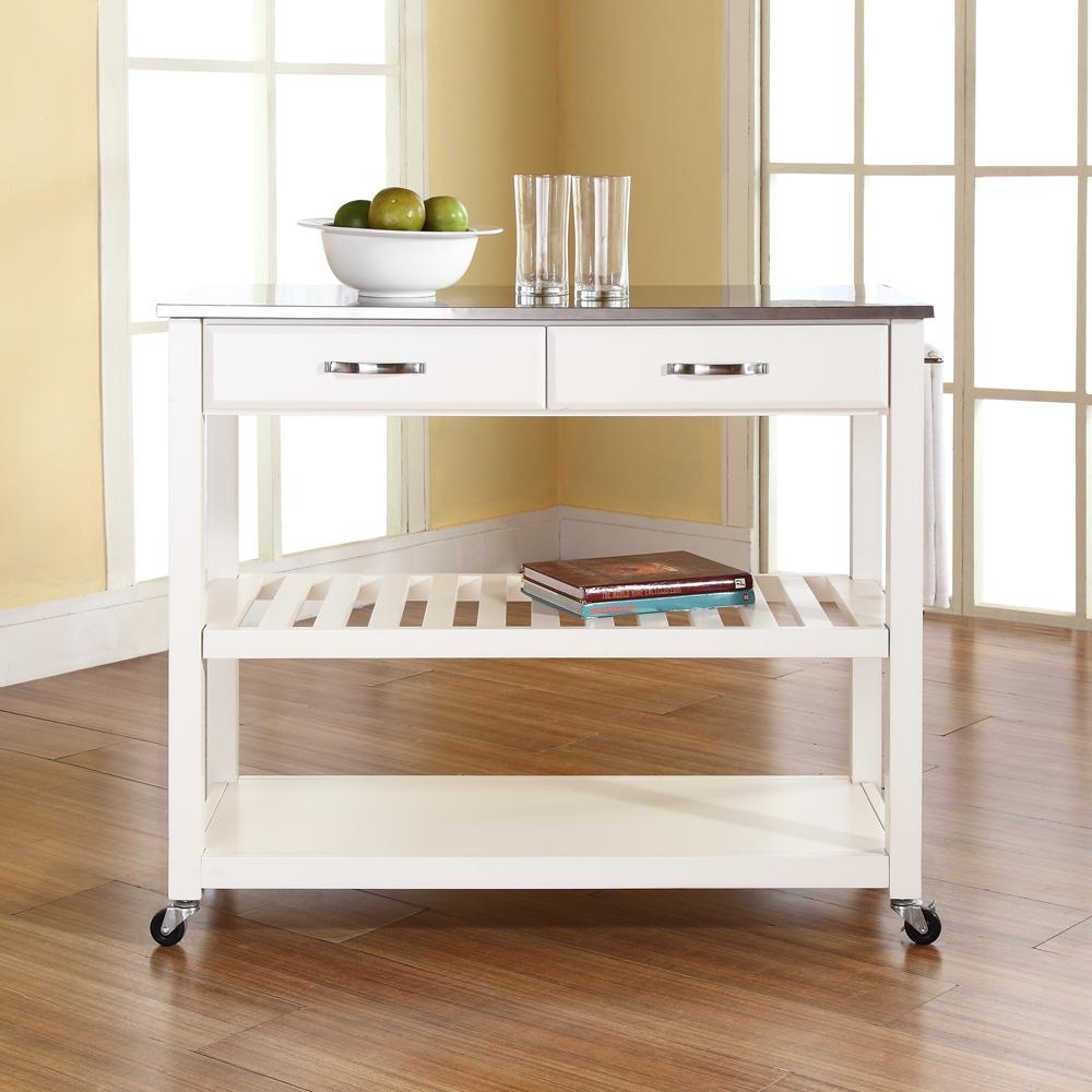 Stainless Steel Top Kitchen Prep Rolling Cart