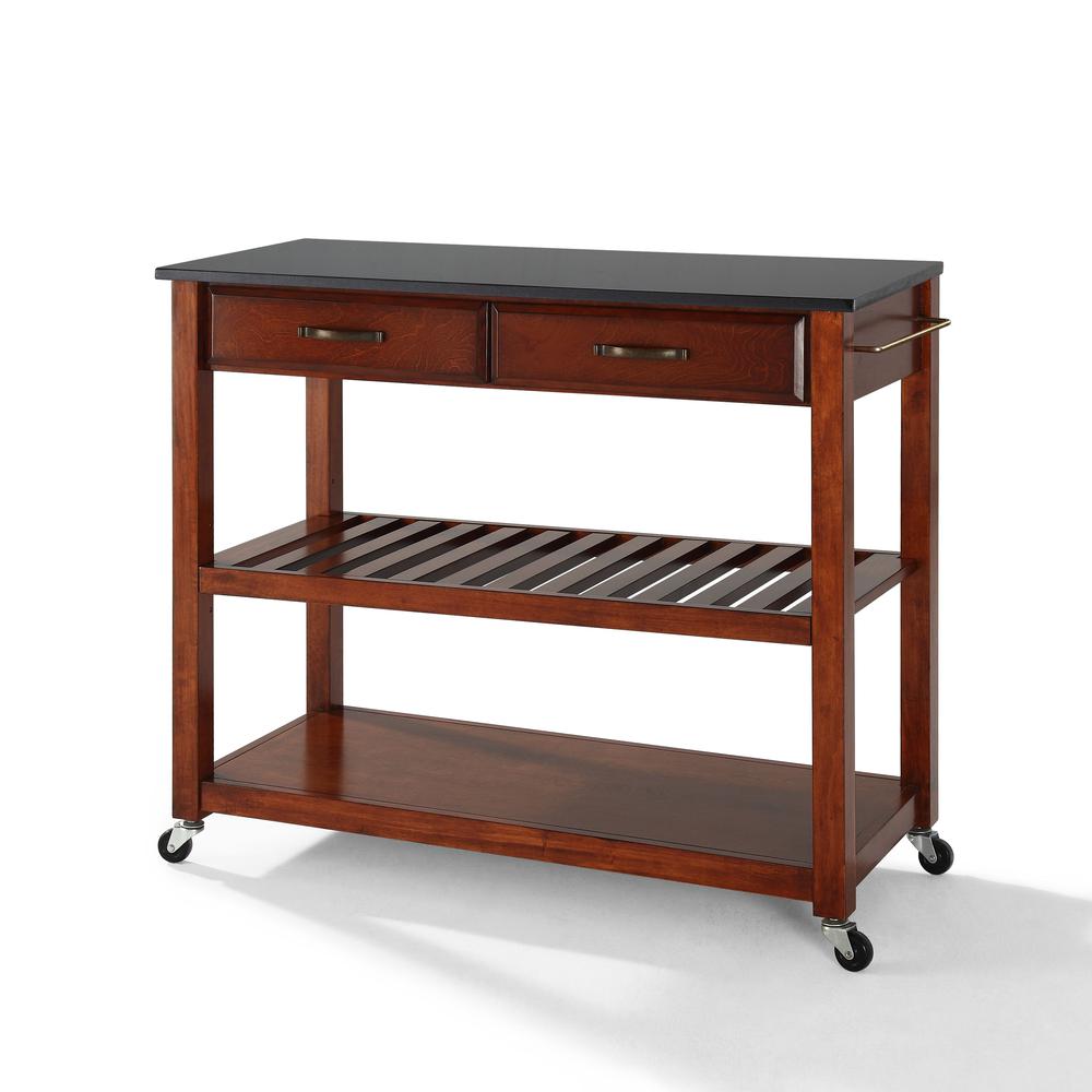 Granite Top Kitchen Prep Rolling Cart