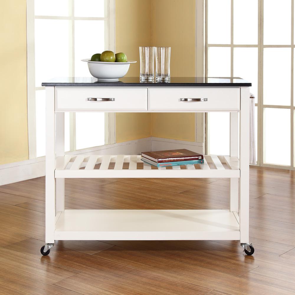 Granite Top Kitchen Prep Rolling Cart