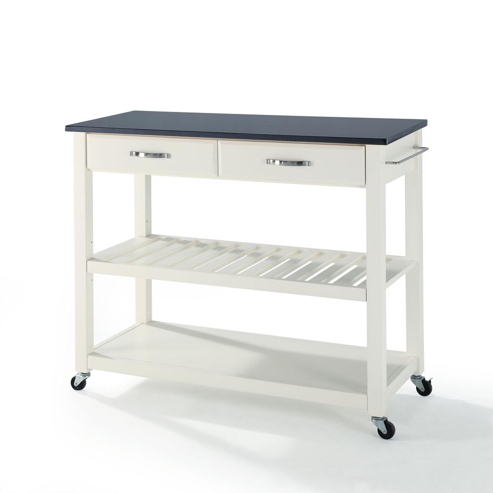 Granite Top Kitchen Prep Rolling Cart
