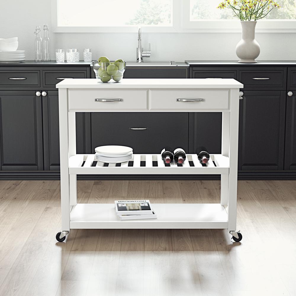 Stone Top Kitchen Prep Rolling Cart