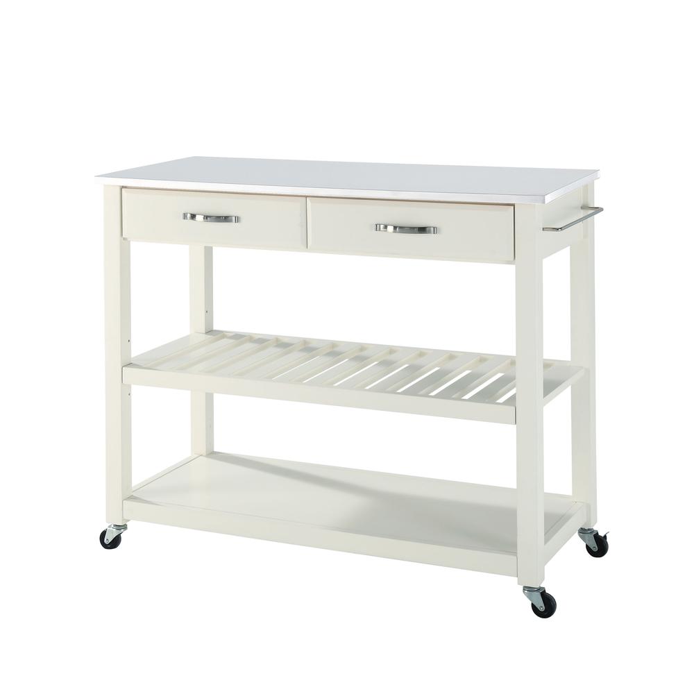 Stone Top Kitchen Prep Rolling Cart
