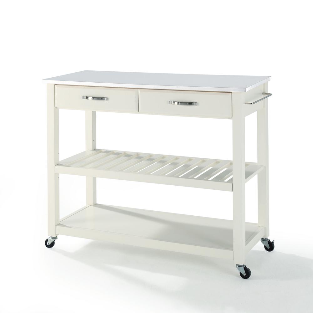 Stone Top Kitchen Prep Rolling Cart