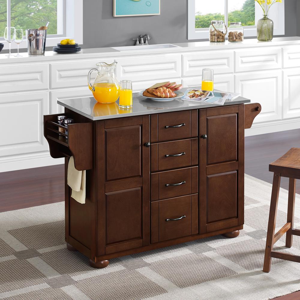 Eleanor Stainless Steel Top Kitchen Island