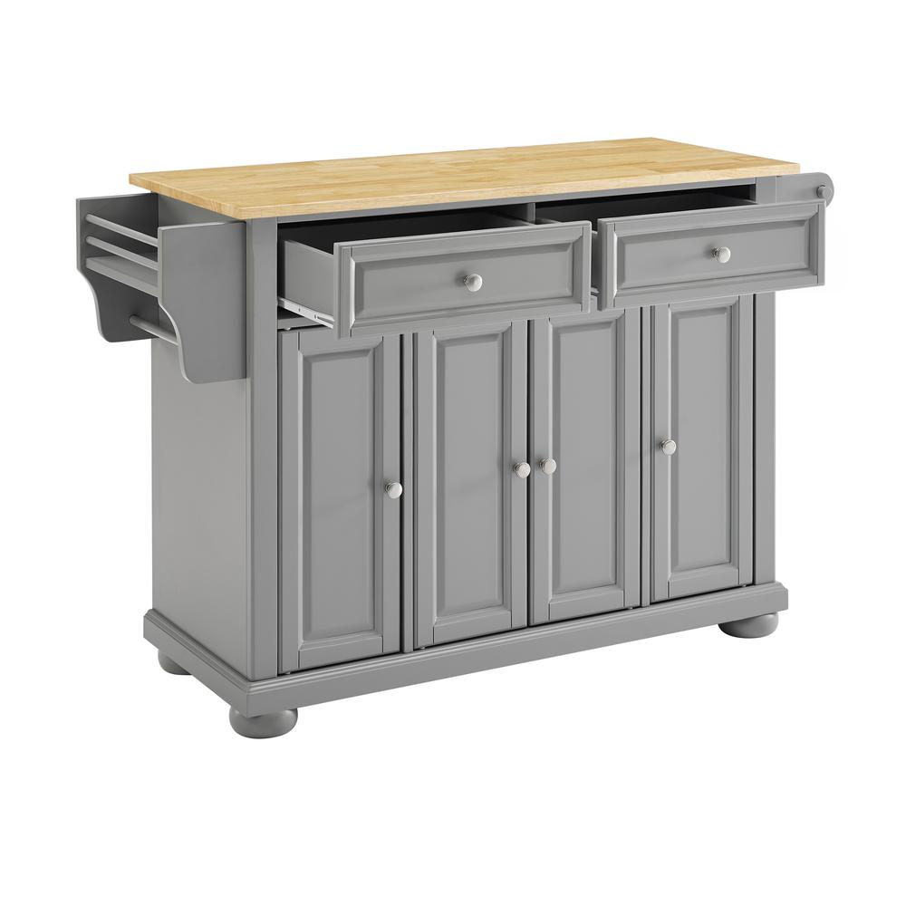 Alexandria Wood Top Kitchen Island/Cart