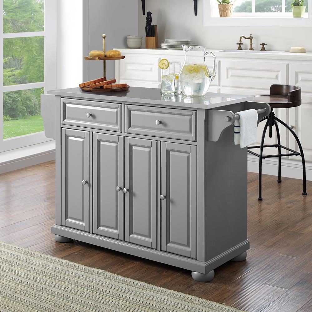 Alexandria Stainless Steel Top Kitchen Island/Cart