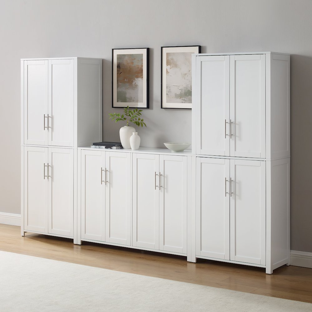 Savannah 3-Piece Sideboard And Pantry Set White – Sideboard & 2 Pantries