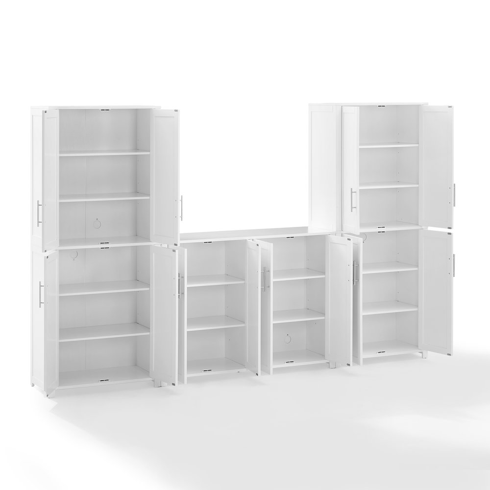 Savannah 3-Piece Sideboard And Pantry Set White – Sideboard & 2 Pantries