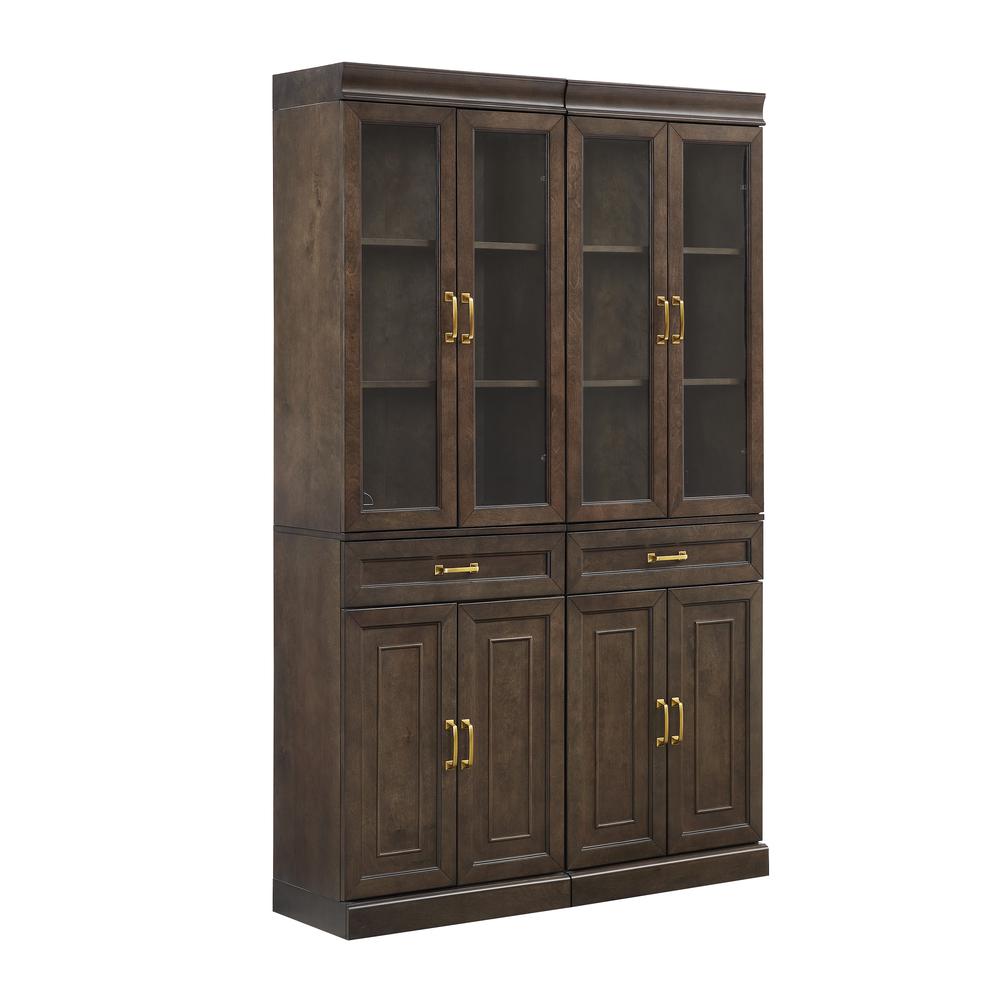Stanton 2Pc Glass Door Kitchen Storage Pantry Cabinet Set
