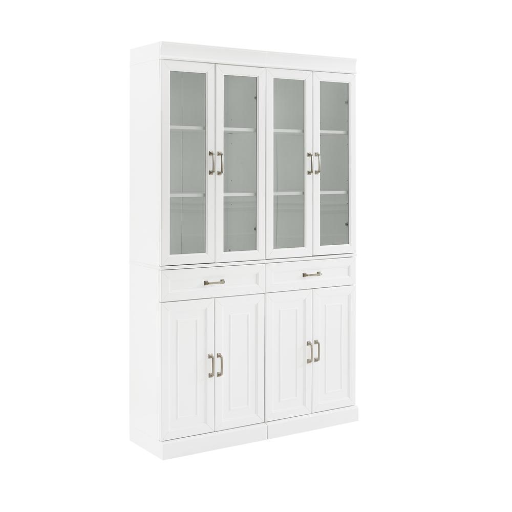 Stanton 2Pc Glass Door Kitchen Storage Pantry Cabinet Set
