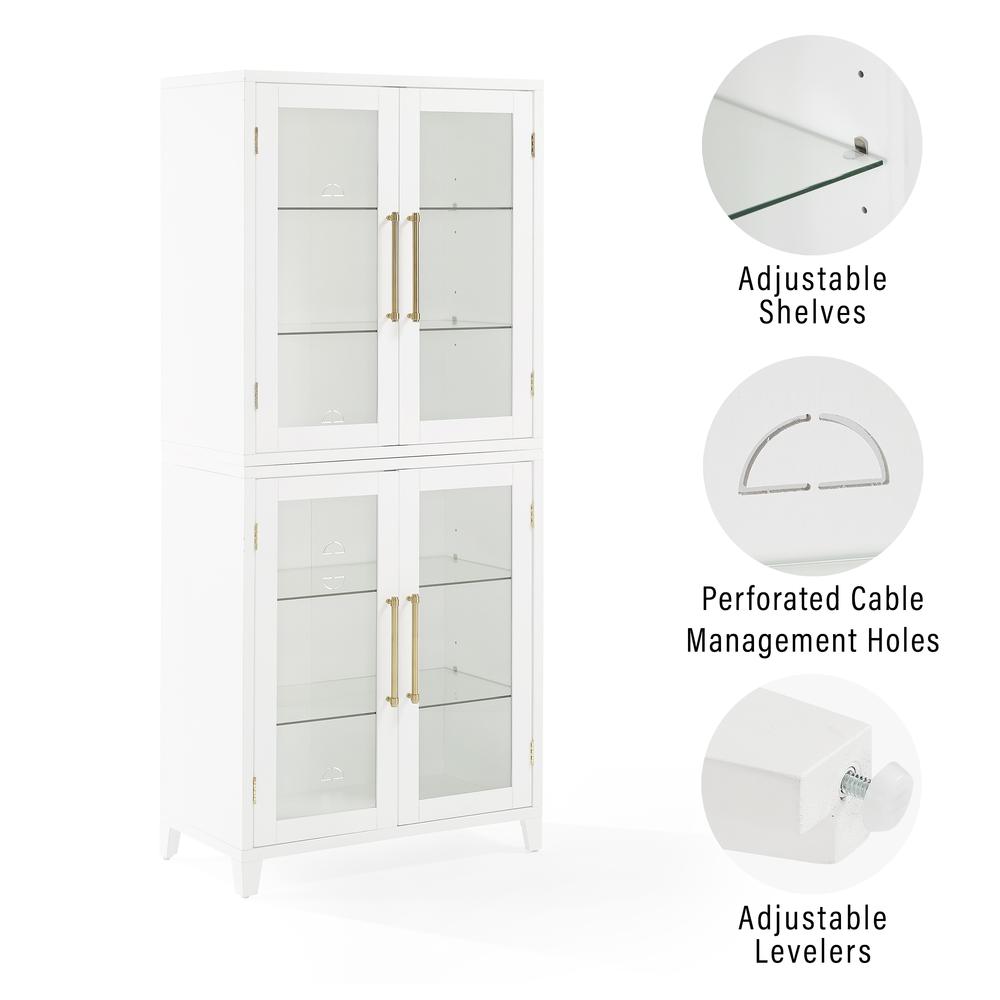 Roarke Glass Door Kitchen Pantry Storage Cabinet