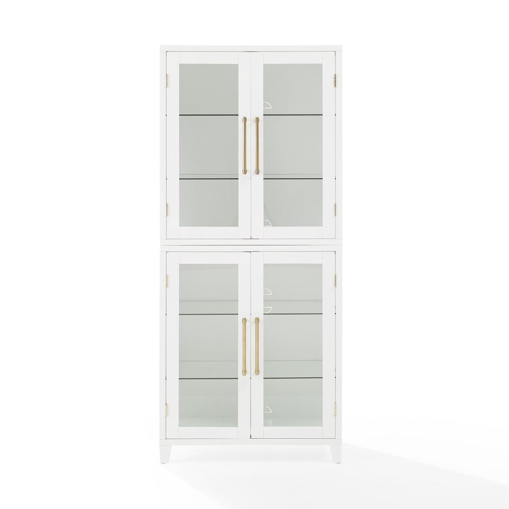 Roarke Glass Door Kitchen Pantry Storage Cabinet