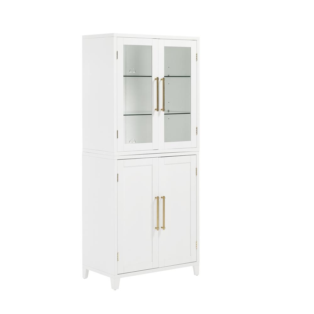 Roarke Pantry Storage Cabinet With Glass Door Hutch