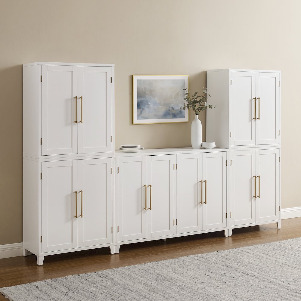 Roarke 3-Piece Sideboard And Pantry Set In White