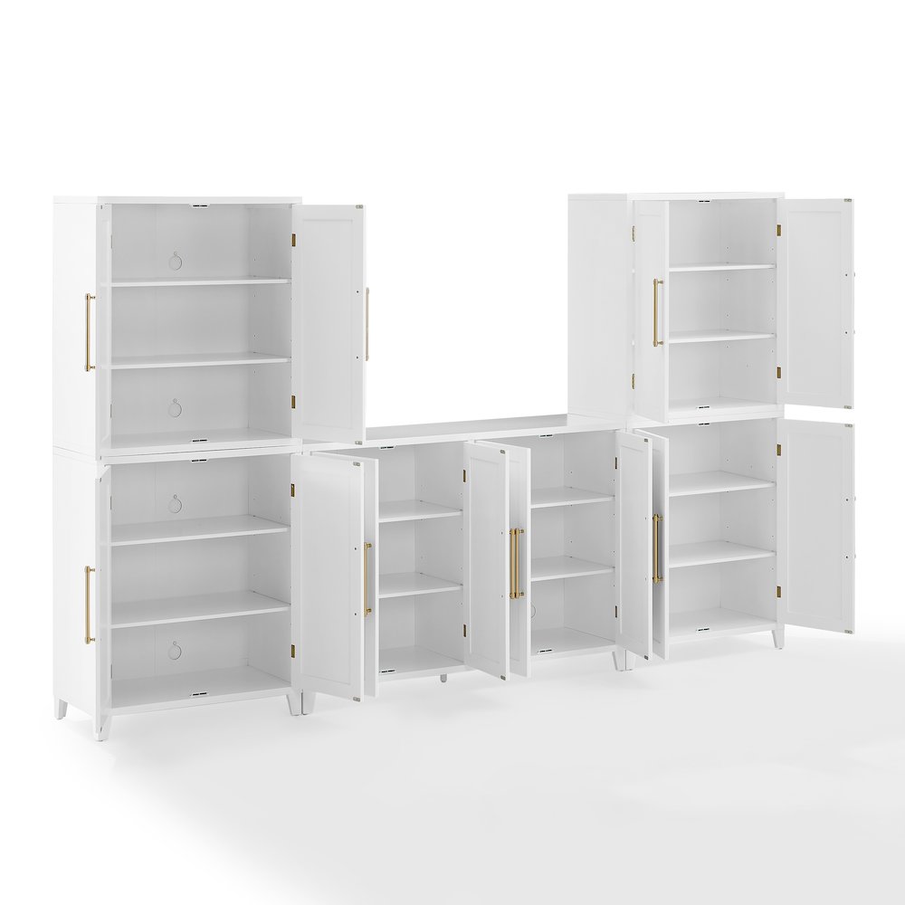 Roarke 3-Piece Sideboard And Pantry Set In White