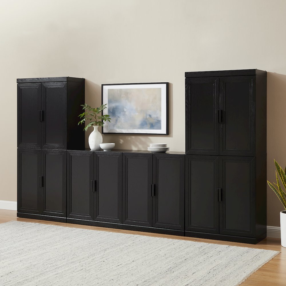 Essen 3-Piece Sideboard And Pantry Set In Black