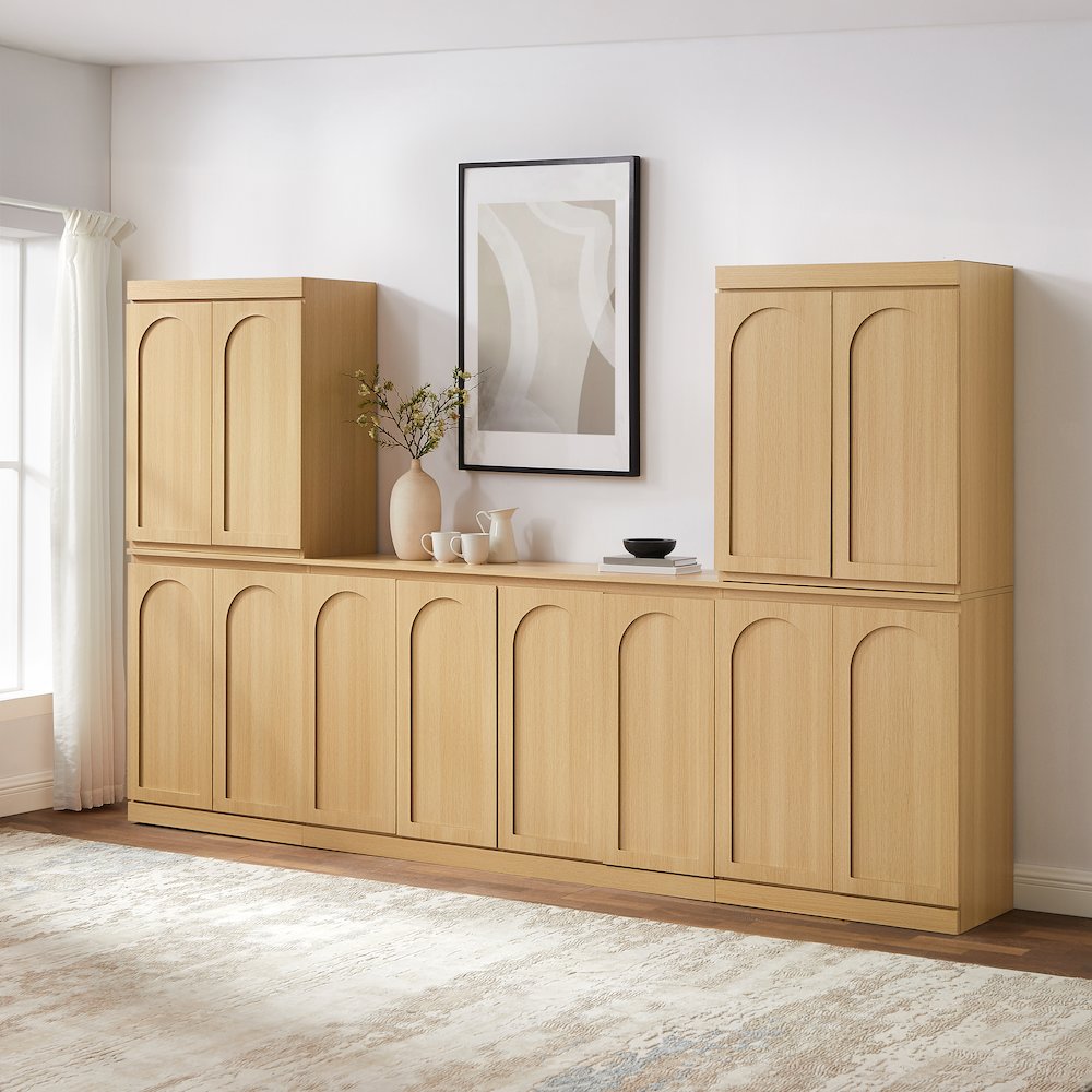 Marco 3-Piece Sideboard And Pantry Set Ash – Sideboard & 2 Pantries