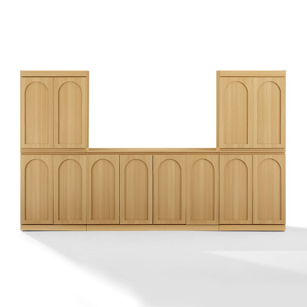 Marco 3-Piece Sideboard And Pantry Set Ash – Sideboard & 2 Pantries