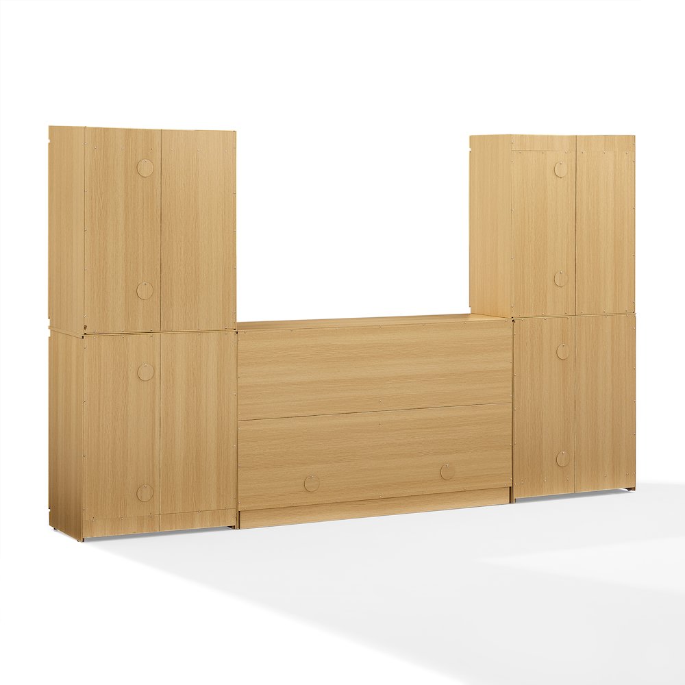 Marco 3-Piece Sideboard And Pantry Set Ash – Sideboard & 2 Pantries