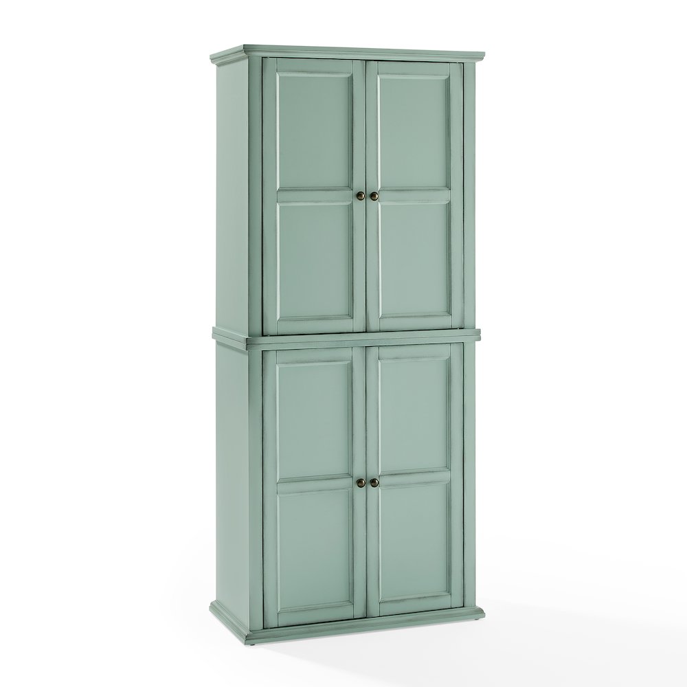 Holbrook Kitchen Storage Pantry Cabinet Distressed Seafoam Blue