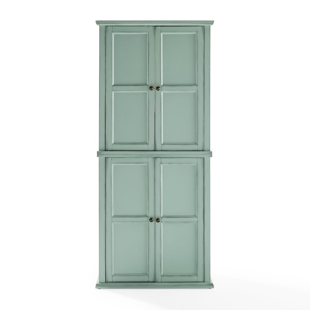 Holbrook Kitchen Storage Pantry Cabinet Distressed Seafoam Blue