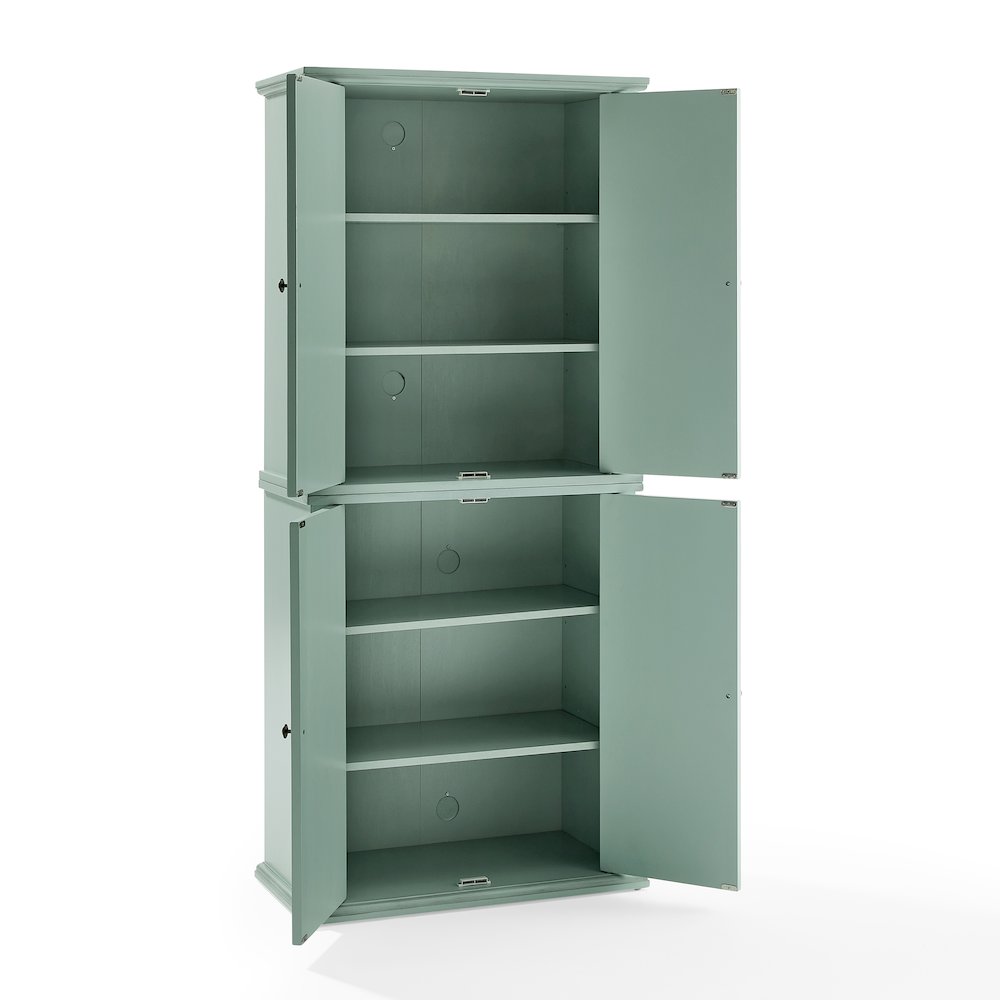 Holbrook Kitchen Storage Pantry Cabinet Distressed Seafoam Blue