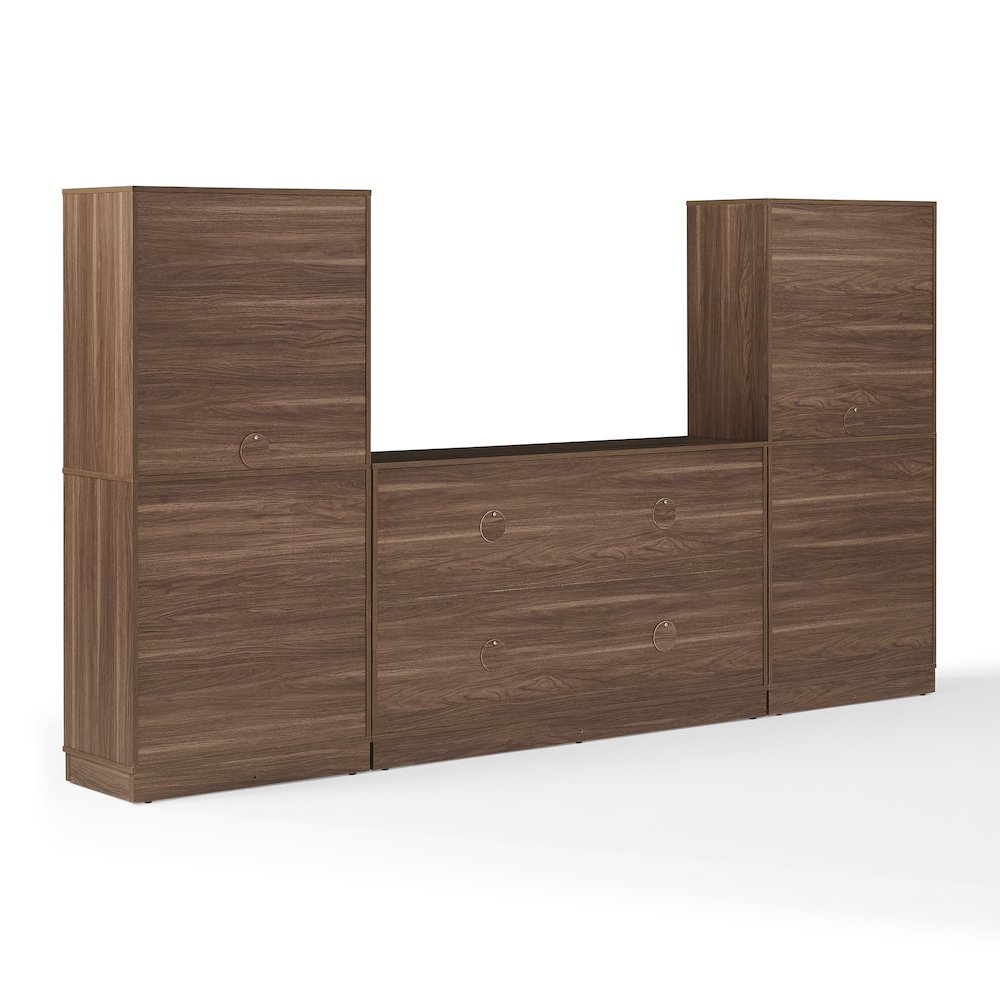 Naomi 3-Piece Sideboard And Pantry Set Walnut – Sideboard & 2 Pantries