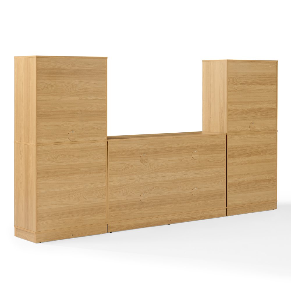 Naomi 3-Piece Sideboard And Pantry Set White Oak – Sideboard & 2 Pantries