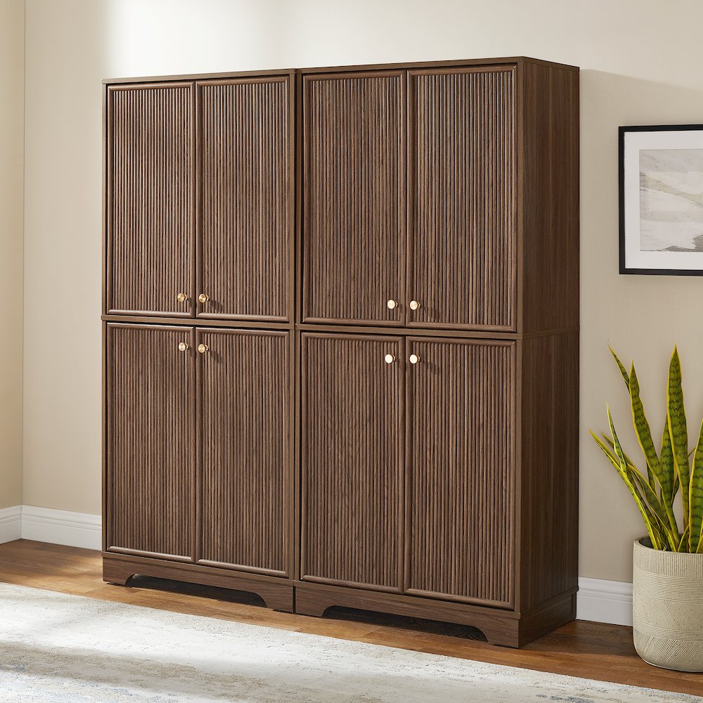 Naomi 2-Piece Kitchen Storage Pantry Set Walnut – 2 Pantries