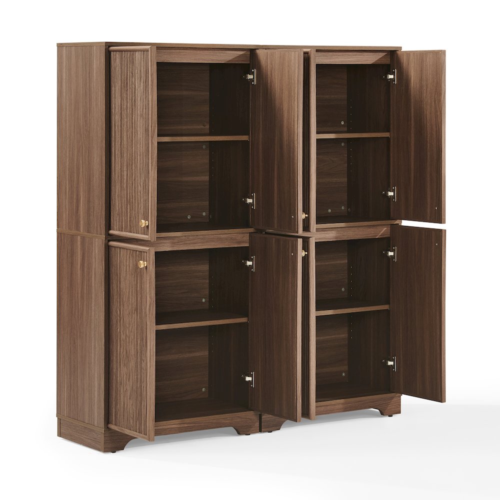 Naomi 2-Piece Kitchen Storage Pantry Set Walnut – 2 Pantries
