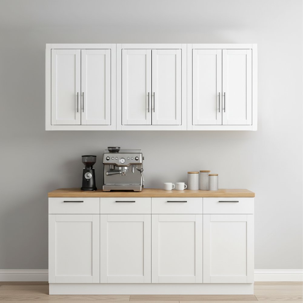 Savannah 3Pc Wall Kitchen Storage Cabinet White – 3 Wall Cabinets