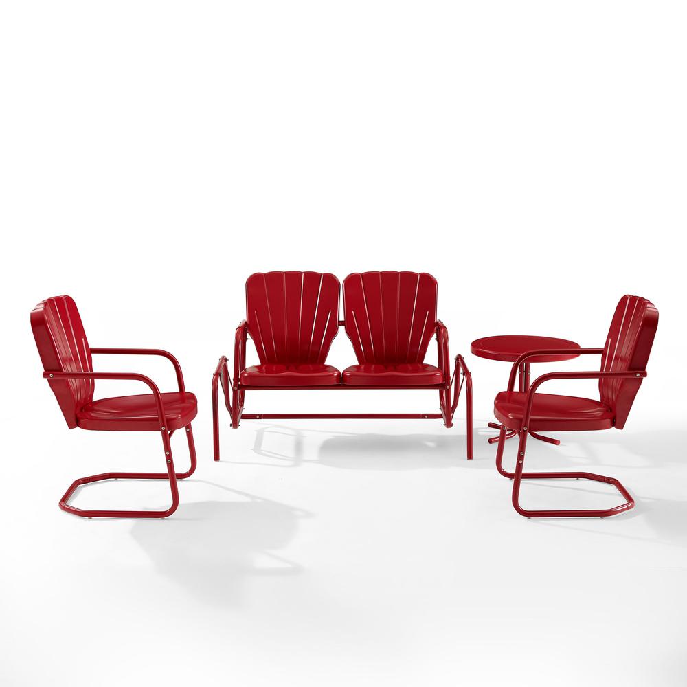 Ridgeland 4Pc Retro Outdoor Loveseat Glider Patio Set