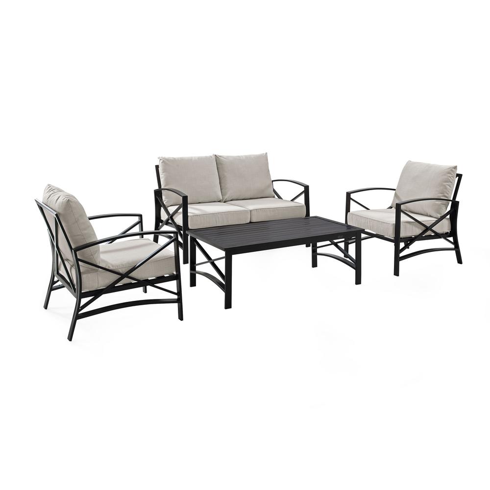 Kaplan 4Pc Outdoor Loveseat Patio Furniture Set