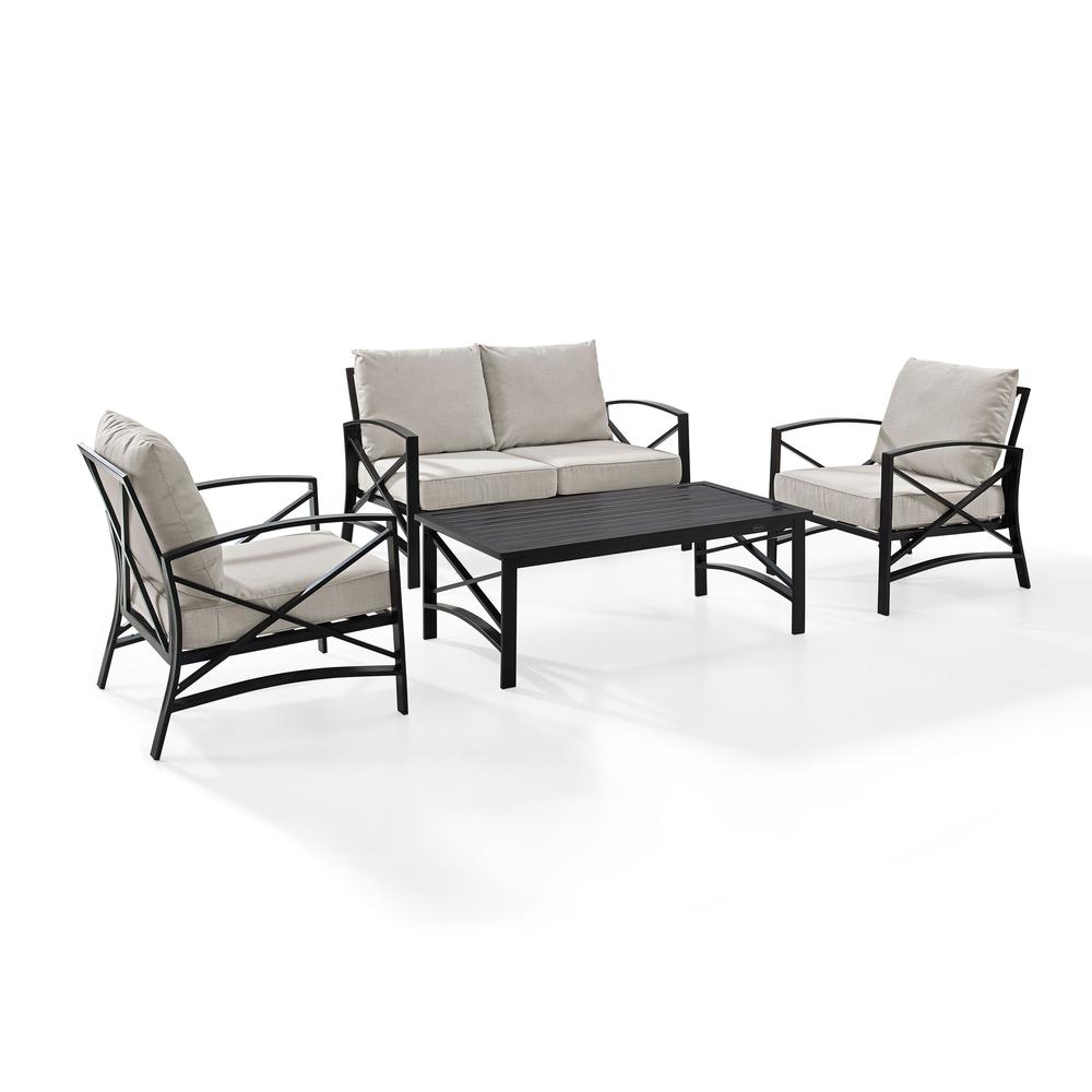 Kaplan 4Pc Outdoor Loveseat Patio Furniture Set