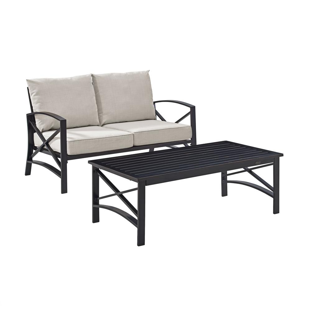 Kaplan 2Pc Outdoor Loveseat Patio Furniture Set