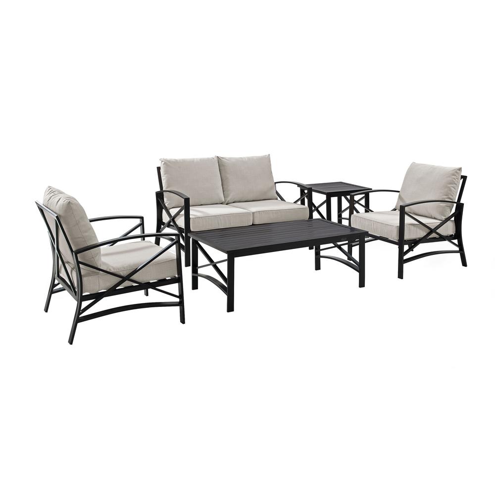 Kaplan 5Pc Outdoor Loveseat Patio Furniture Set