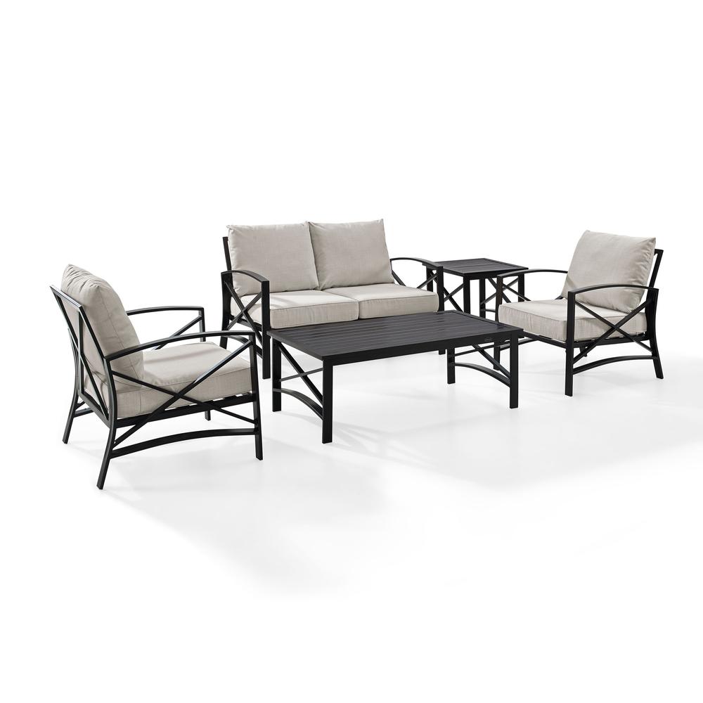 Kaplan 5Pc Outdoor Loveseat Patio Furniture Set