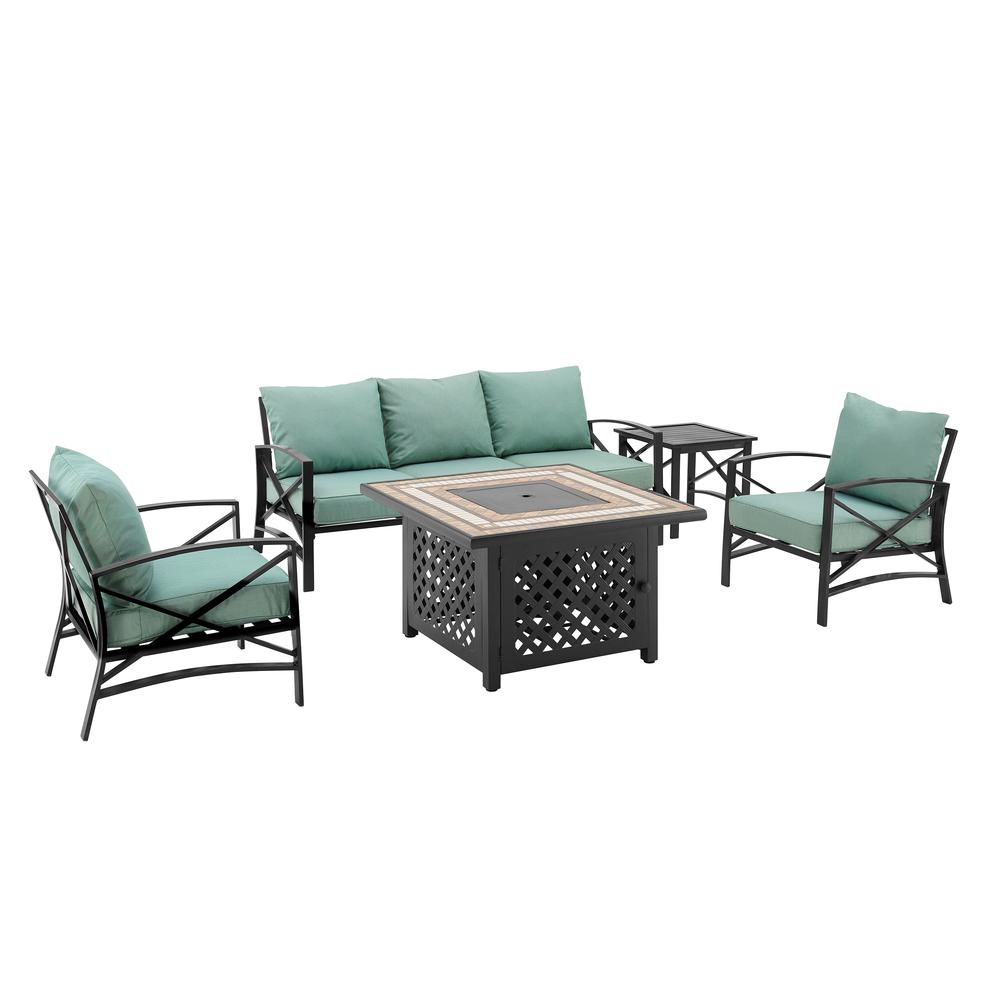 Kaplan 5Pc Outdoor Sofa Set W/ Fire Table