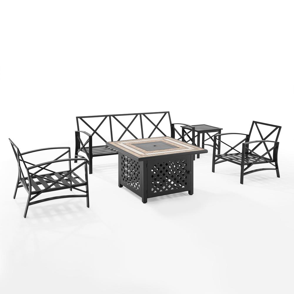 Kaplan 5Pc Outdoor Sofa Set W/ Fire Table