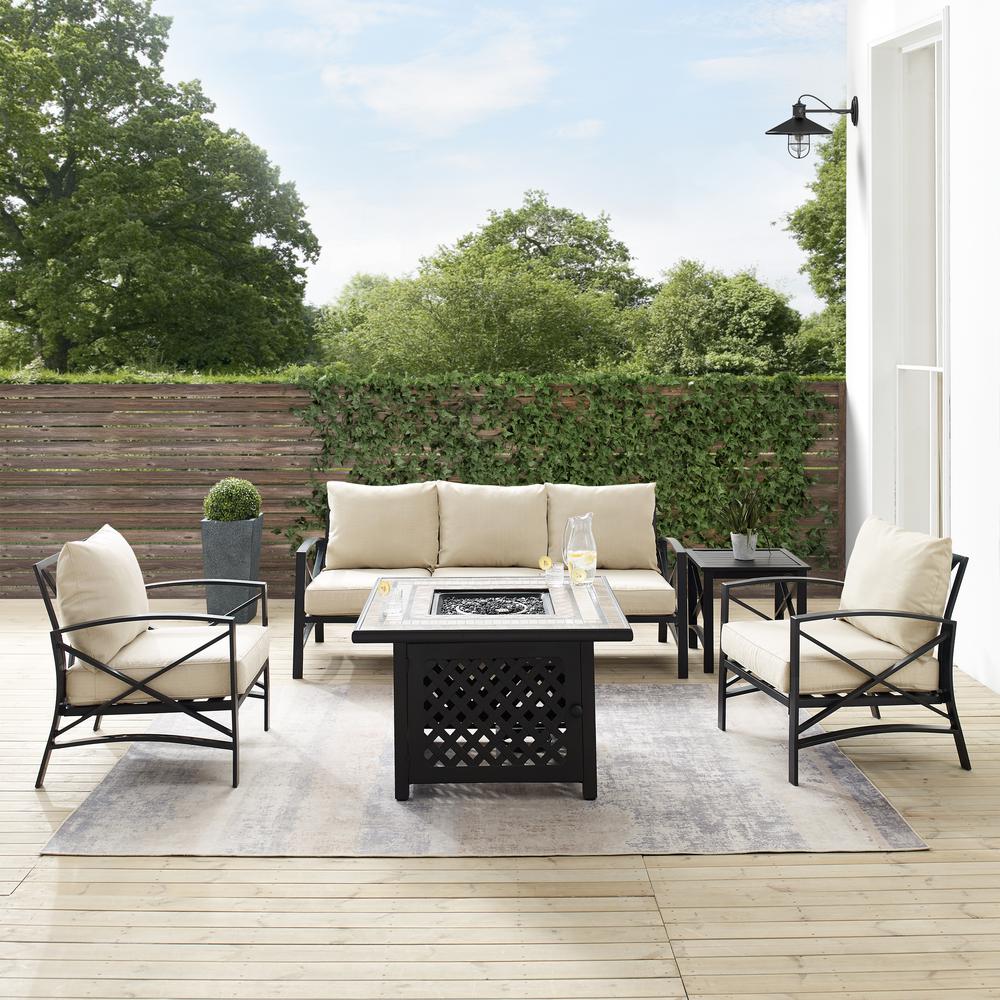 Kaplan 5Pc Outdoor Sofa Set W/ Fire Table